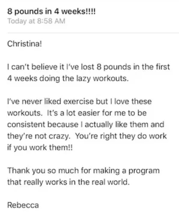 Lazy Gir Program testimonial 3