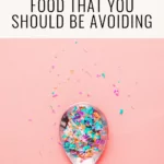 a spoon full of microplastics and text that says MICROPLASTICS IN FOOD THAT YOU SHOULD BE AVOIDING
