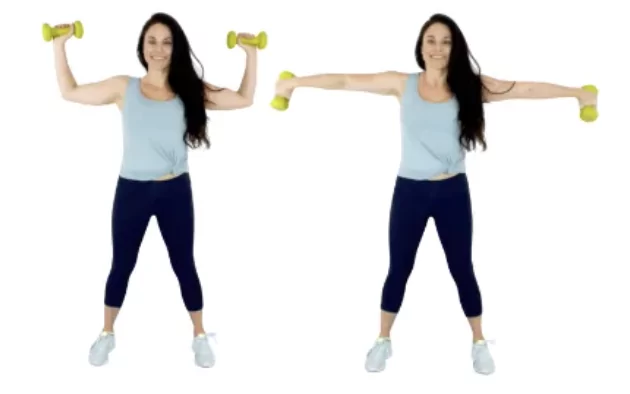 Trouble U arm exercise being done by trainer Christina Carlyle