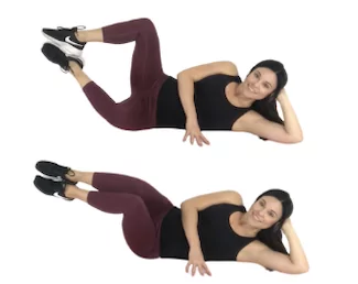 Clam Thigh Exercise being done by trainer Christina Carlyle