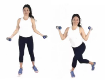 Curtsey Curl Compound Exercise being done by Christina Carlyle