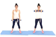 Christina Carlyle doing the Front Extensions Arm Exercise at Home