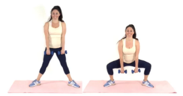 Plie Squat exercise - Christina Carlyle Plie Squat exercise being done by trainer Christina Carlyle