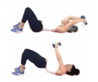 Pulldown pumps compound exercise being done by trainer Christina Carlyle