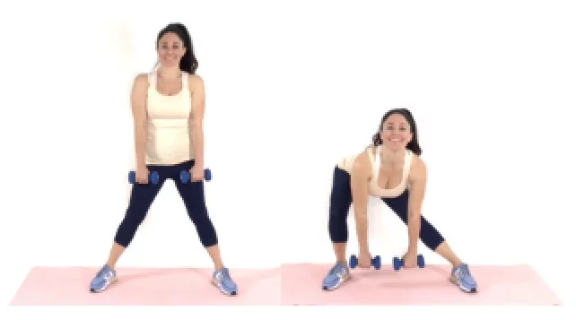 Side Squat Leg exercise - Christina Carlyle Side Squat Leg exercise being done by trainer Christina Carlyle