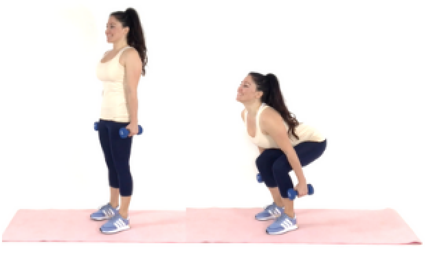 Squat exercise - Christina Carlyle Squat exercise being done by trainer Christina Carlyle