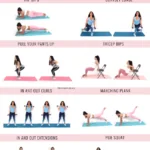 text that says 20 Minute Full Body Workout for women and trainer Christina Carlyle doing 8 different full body exercises