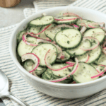 sliced Cucumbers and red onion cucumber Salad