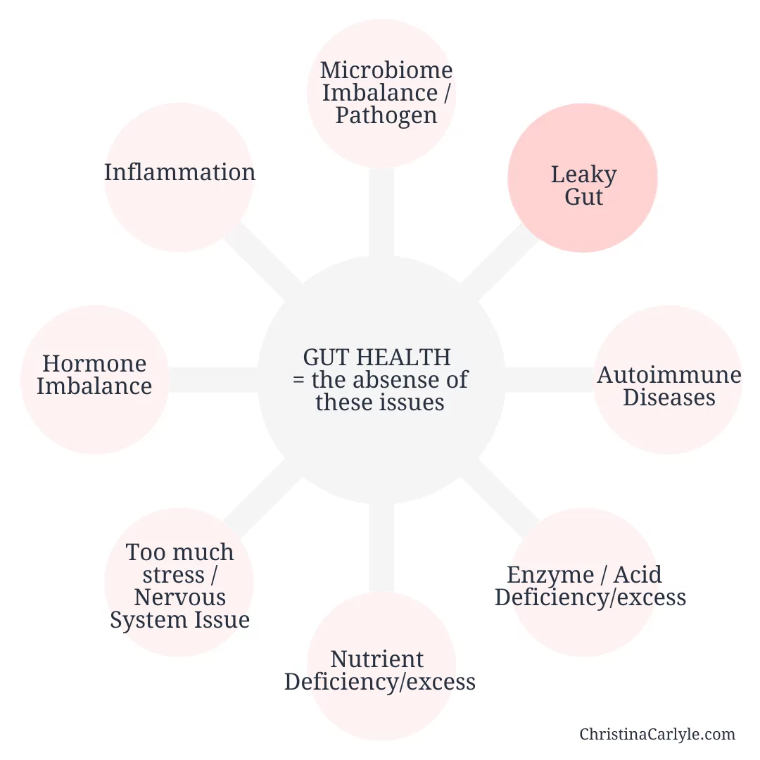 an infographic about how leaky gut relates to gut health