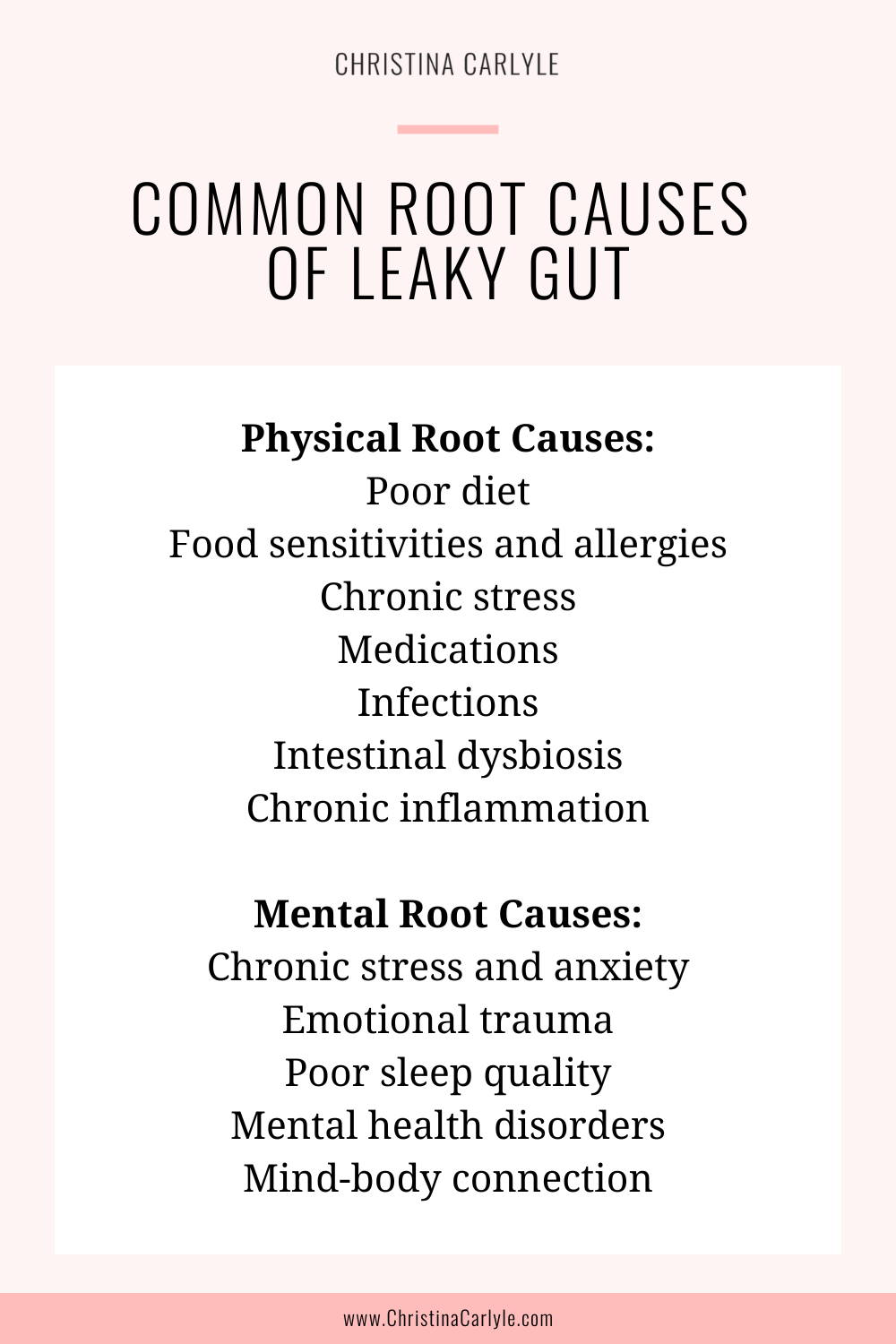 a list of the root causes of leaky gut