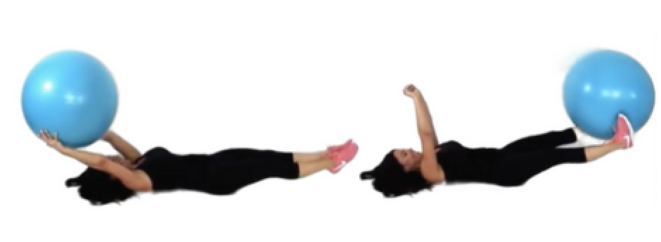 Stability Ball V Pass Ab Exercise being done by Christina Carlyle