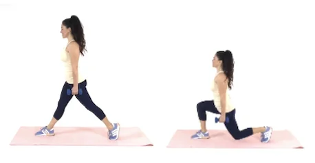 Christina Carlyle doing a lunge functional exercise