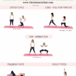 trainer Christina Carlyle doing 5 HIIT weight training exercises and text that says 10 minute HIIT Workout