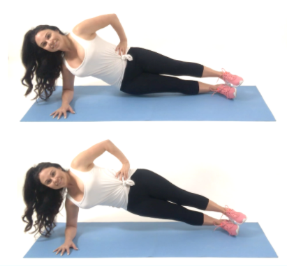 Side plank pulse Exercise being done by Christina Carlyle