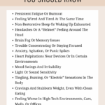 Infographic by Dr. Christina Carlyle listing common EMF toxicity symptoms including fatigue, sleep issues, headaches, brain fog, anxiety, palpitations, mood swings, cravings, and sensitivity to devices or high-tech environments