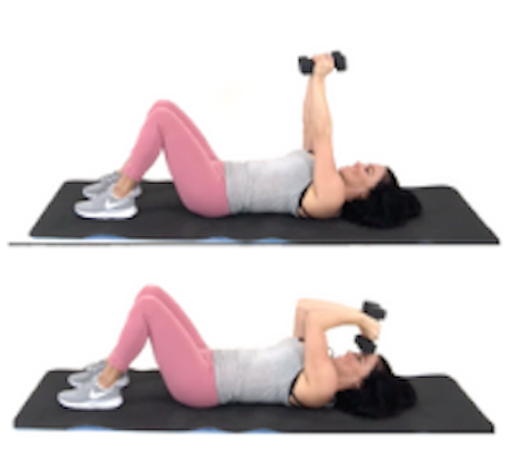 Skullcrusher Triceps exercise - Christina Carlyle Skullcrusher Triceps exercise being done by Christina Carlyle